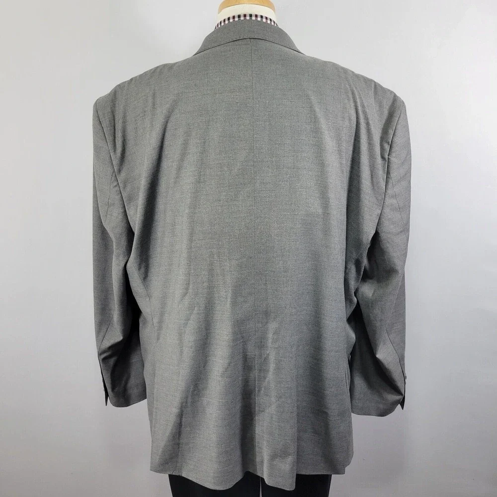 J.Ferrar Men's‎ Sport Coat Blazer Two Button Gray Polyester Blend 52R